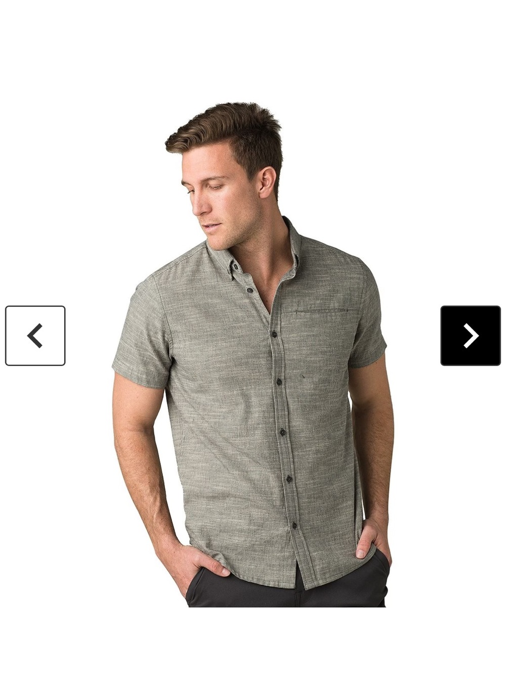 Prana Men's Short-Sleeve Button-Down Shirt - Large